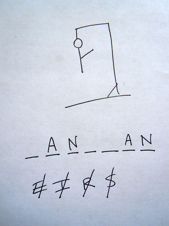 Trò chơi: Hangman (người treo cổ) - Trò chơi tiếng Anh vui nhộn